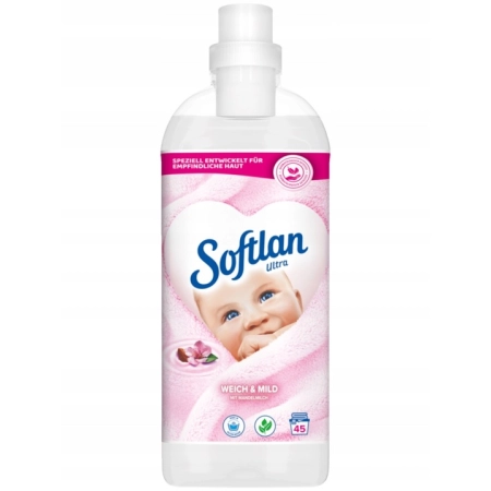Płyn do płukania Softlan Ultra Weich&Mild 1L. 45p