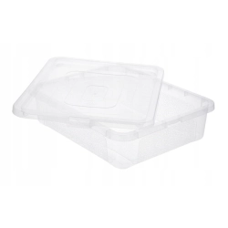 POJEMNIK Z PRZYKRYWKĄ PUDEŁKO PLASTIKOWE NA CIASTO DO PIZZY WYSOKI 10CM