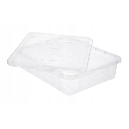 POJEMNIK Z PRZYKRYWKĄ PUDEŁKO PLASTIKOWE NA CIASTO DO PIZZY WYSOKI 10CM