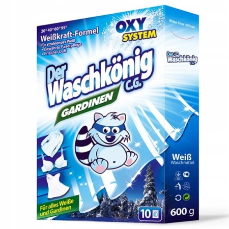 Proszek do prania białego proszek wybielający Der Waschkonig 0,6 kg firan