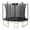 TRAMPOLINA OGRODOWA 10FT 312 CM Z DRABINKĄ SIATKĄ WEWNĘTRZNĄ ZIELONO-CZARNA