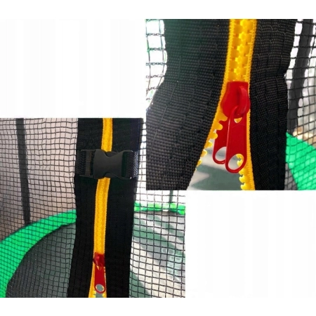 TRAMPOLINA OGRODOWA 10FT 312 CM Z DRABINKĄ SIATKĄ WEWNĘTRZNĄ ZIELONO-CZARNA
