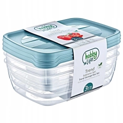 Pojemnik do przechowywania żywność na żywność Hobby Life 2,0l komplet 3szt.