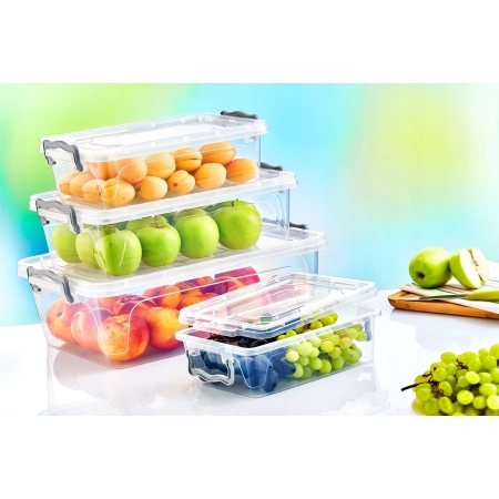 ZESTAW 3 POJEMNIKÓW DO PRZECHOWYWANIA NA ŻYWNOŚĆ 0,6L 1.2L 2L BPA FREE