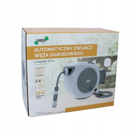 WĄŻ OGRODOWY AUTOMATYCZNY ZWIJACZ WĘŻA OGRODOWEGO Z WĘŻEM - 15M GARDEN LINE