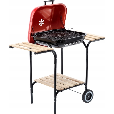 Grill OGRODOWY węglowy amerykański z półkami 96 x 45 x 75cm GardenLine duży