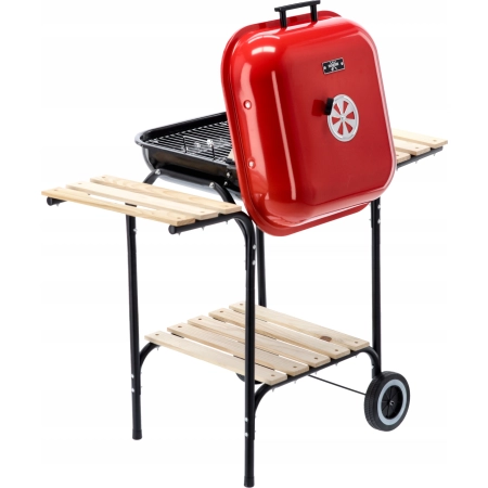 Grill OGRODOWY węglowy amerykański z półkami 96 x 45 x 75cm GardenLine duży