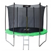 TRAMPOLINA OGRODOWA 8FT 252CM Z DRABINKĄ SIATKĄ WEWNĘTRZNĄ ZIELONO-CZARNA