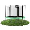 TRAMPOLINA OGRODOWA 12FT 374 CM Z DRABINKĄ SIATKĄ WEWNĘTRZNĄ ZIELONO-CZARNA