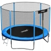TRAMPOLINA 8FT 252 CM Z DRABINKĄ I SIATKĄ ZABEZPIECZAJĄCĄ NIEBIESKO-CZARNA