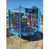 TRAMPOLINA 8FT 252 CM Z DRABINKĄ I SIATKĄ ZABEZPIECZAJĄCĄ NIEBIESKO-CZARNA