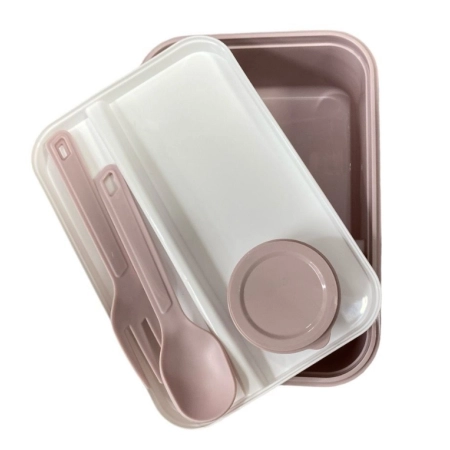 POJEMNIK NA SAŁATKI SAŁATKĘ ŚNIADANIE + SZTUĆCE + POJEMNIK NA SOS LUNCHBOX
