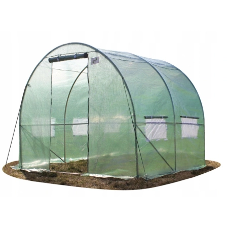 Tunel Foliowy Ogrodowy Duży GardenLine 2m x 2m x 2m zielony 4 okna Drzwi