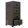 KOMODA PLASTIKOWA Z 4 SZUFLADAMI BRĄZOWA 38 x 45 x 90 cm RATTAN