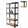 REGAŁ MAGAZYNOWY GARAŻOWY BIUROWY 5-POZIOMOWY 180 x 90 x 40 CM CZARNY