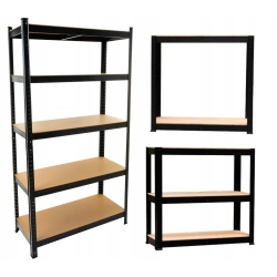REGAŁ MAGAZYNOWY GARAŻOWY BIUROWY 5-POZIOMOWY 180 x 90 x 30 CM CZARNY