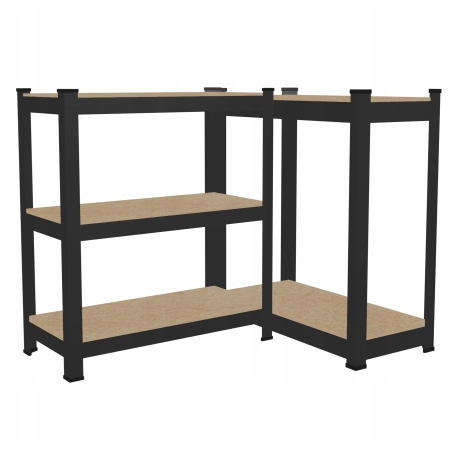 REGAŁ MAGAZYNOWY GARAŻOWY BIUROWY 5-POZIOMOWY 180 x 90 x 30 CM CZARNY
