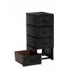 KOMODA PLASTIKOWA Z 4 SZUFLADAMI CZARNA 38 x 45 x 90 cm RATTAN BLACK