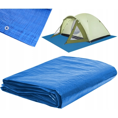 Mocna Plandeka ogrodowa wodoszczelna 50 g/m2 4 x 4m duża oczka mocujące