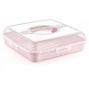 POJEMNIK KWADRATOWY NA CIASTO PLACEK 34,5x34,5x10,5CM KOLORY HOBBY LIFE
