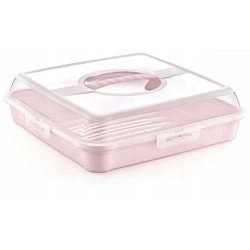 POJEMNIK KWADRATOWY NA CIASTO PLACEK 34,5x34,5x10,5CM KOLORY HOBBY LIFE
