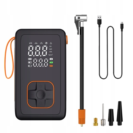 KOMPRESOR SAMOCHODOWY POMPKA MOBILNA AKUMULATOR POWERBANK 3600mAh USB C