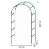 Pergola Ogrodowa Łukowa 240cm Metalowa na Róże Kwiaty +Kotwy +Taśma