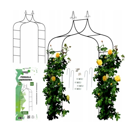 Pergola Ogrodowa Metalowa Łuk na Kwiaty Róże pnącza 240cm