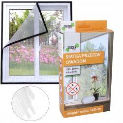 SIATKA MOSKITIERA PRZECIW OWADOM MUCHOM KOMAROM 130 x 150 CM BIAŁA