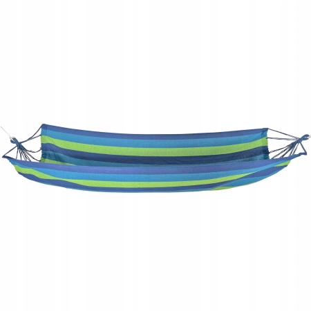HAMAK OGRODOWY 200x100 CM NIEBIESKI W PASKI MOCNY 150KG RELAKS